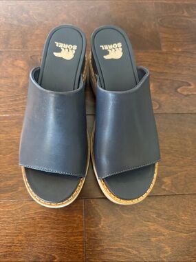 JOANIE IV SLIDE - INDIA INK - LEATHER